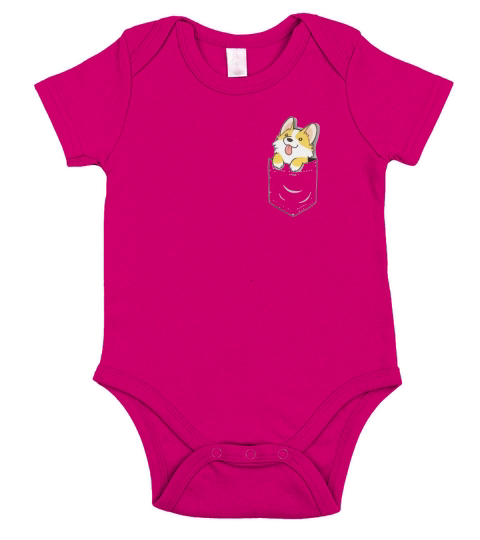 Corgi on your pocket Short Sleeve Baby One-Piece