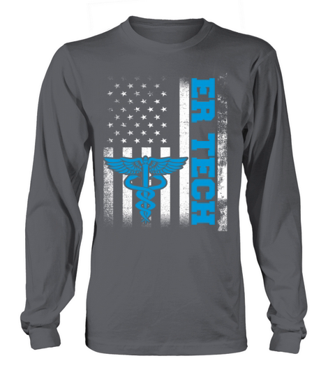 ER Tech Flag US USA Emergency Room Technologist Women's Long Sleeve