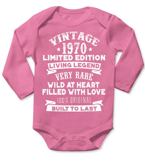 Vintaged 1970 Living Legend Built To Last Long Sleeve Baby One-Piece