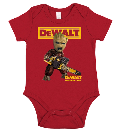 Groot With Logo Dewalt Shirt Short Sleeve Baby One-Piece
