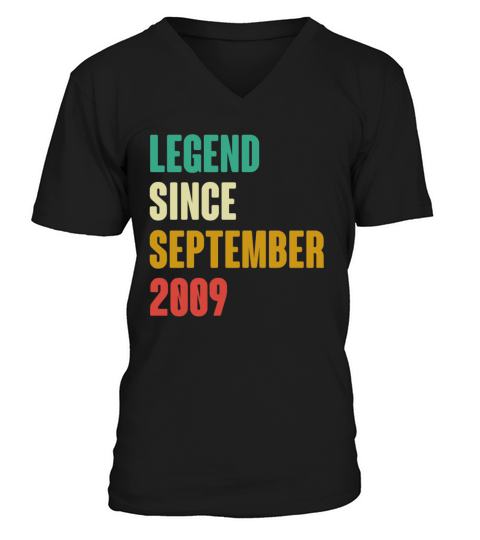 September 2009 13th Birthday 13 Years Old Bday Gi V-Neck T-shirt