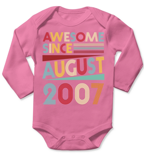 Vintage 12th Birthday Gifts Born In 2007 T-Shirts Long Sleeve Baby One-Piece
