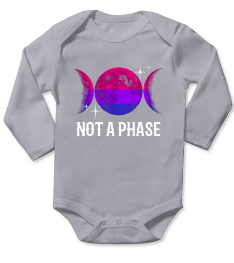Not A Phase Bisexual Flag Lgbt Bi Gay Pride Moon Long Sleeve Baby One-Piece