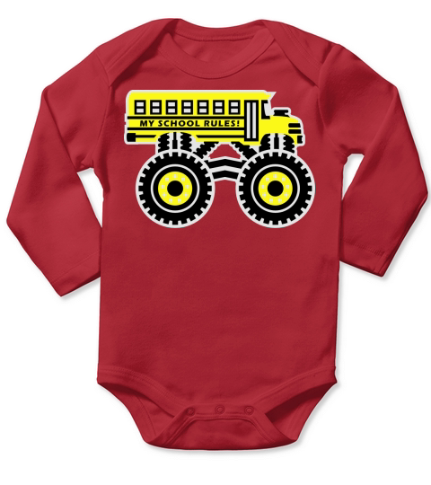 The Monsterous School Bus Long Sleeve Baby One-Piece