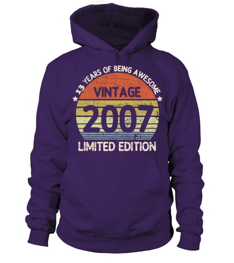 13 Years Old Gifts Vintage 2007 Limited Edition Men's Hoodie