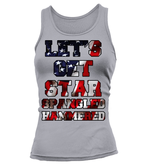 Lets Get Star Spangled Hammered Flag Design Women's Tank Top