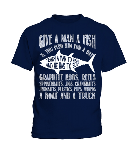 Fishing - Teach a man to fish awesome t-shirt Kids T-Shirt