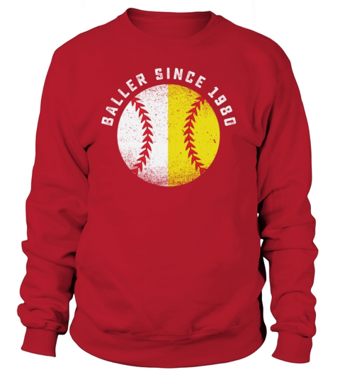 Born In 1980 T Shirt Turning 41 Shirt Baseball Bal Women's Sweatshirt