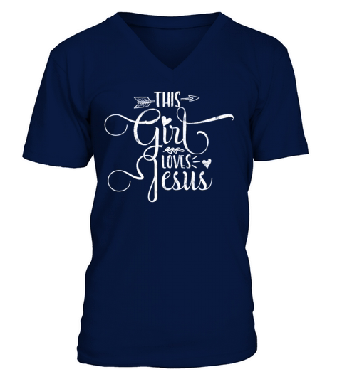 This Girl Loves Jesus Christian Men's V-Neck T-shirt