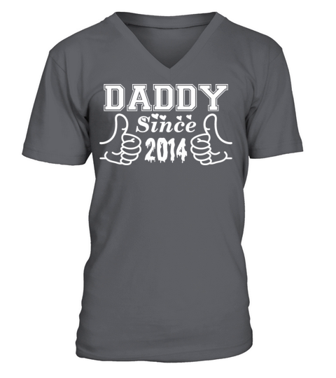 Daddy Since 2014 Happy Fathers Day Men's V-Neck T-shirt