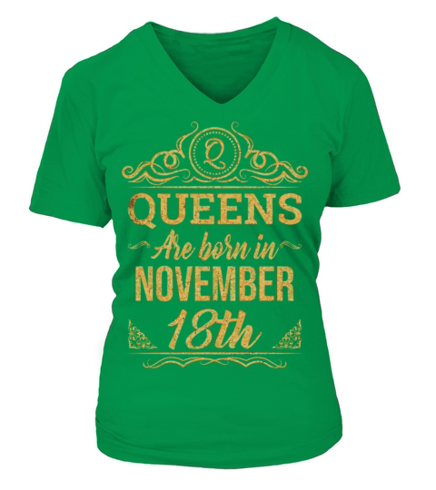 This Queen Was Born On November 18 Th Birthday Gif Women's V-Neck T-shirt