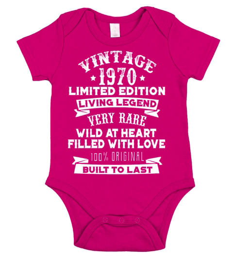 Vintaged 1970 Living Legend Built To Last Short Sleeve Baby One-Piece