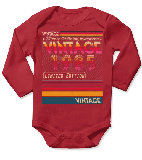 Vintage 1985 37th Birthday Limited Edition Gift Long Sleeve Baby One-Piece