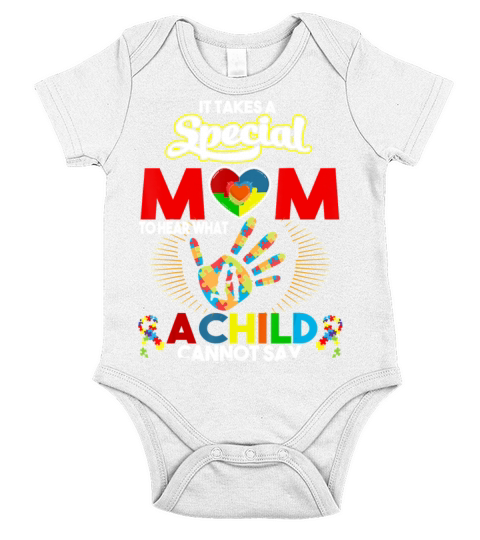 Autism Awareness Special Mom To Hear What A Child Short Sleeve Baby One-Piece