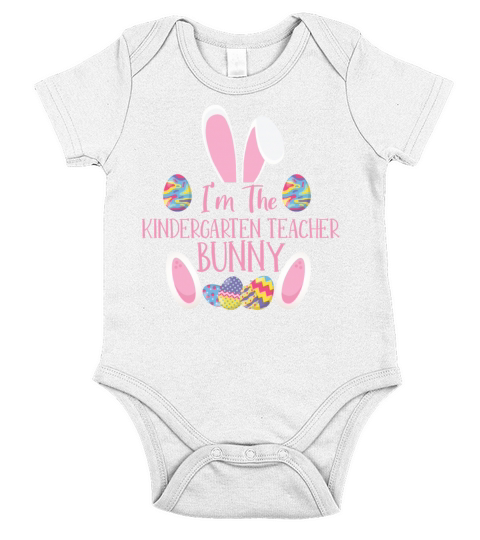 Kindergarten Teacher Bunny Rabbit Easter Day Short Sleeve Baby One-Piece