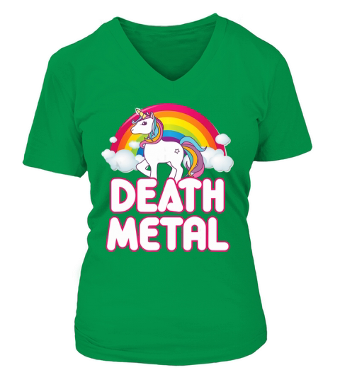 Unicorn Death Metal T-Shirt V-neck T-Shirt Woman