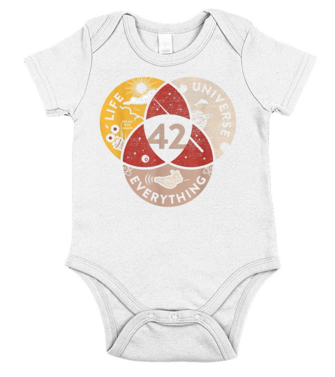 42 The Answer to Life The Universe &#038; Everything Galaxy Short Sleeve Baby One-Piece