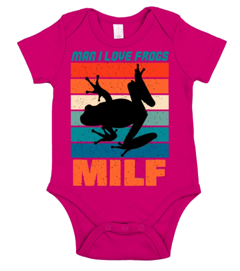 MILF Man I Love Frogs - Animal Humor Short Sleeve Baby One-Piece