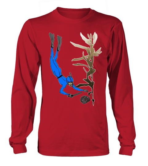 Vintage Freediving Abalone Diver with Kelp Women's Long Sleeve