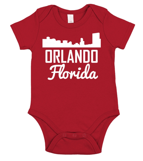 Orlando Florida Skyline Short Sleeve Baby One-Piece