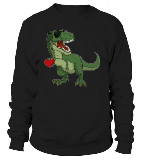 TRex Dinosaur Dino Heart I Boys Valentines Day Women's Sweatshirt