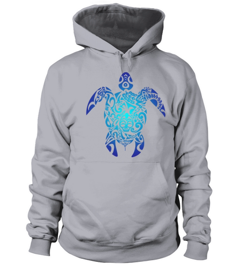 Tribal Sea Turtle Ocean Blue Hawaii Polynesian Women's Hoodie
