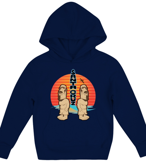 Santa Cruz California with Tiki Maori Kids Hoodie