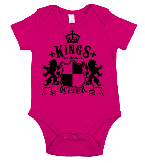 Kings are born in October Short Sleeve Baby One-Piece