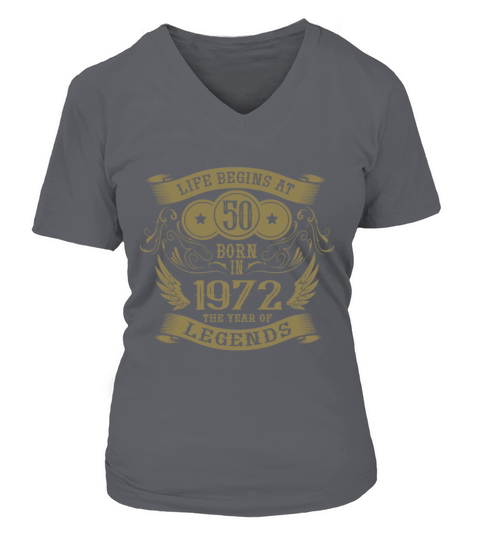 50th Birthday Gifts Vintage 1972 Birthday V-neck T-Shirt Woman