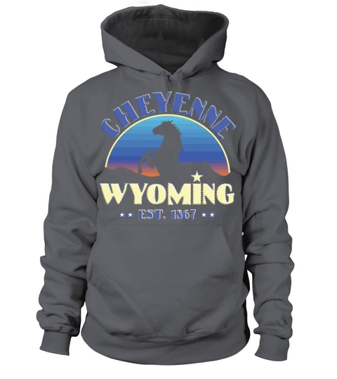 Cheyenne Wyoming Est 1867 Wild Horses Men's Hoodie