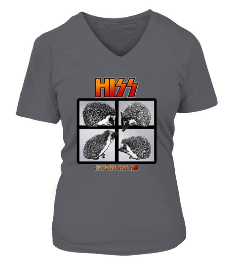 Hiss Hedgie Metal A Hedgehog Hard Rock Band V-neck T-Shirt Woman