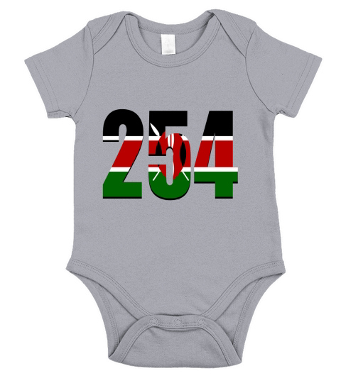 254 Kenya Flag Kenyan Country Area Code Pride T-Shirt Short Sleeve Baby One-Piece