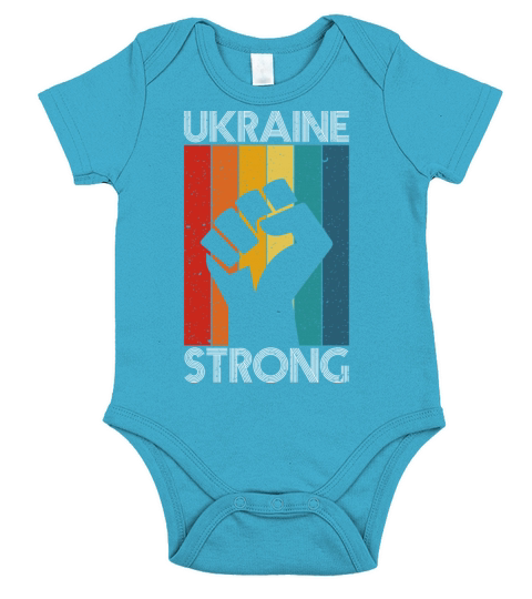 Ukraine Strong Retro Vintage Flag Short Sleeve Baby One-Piece