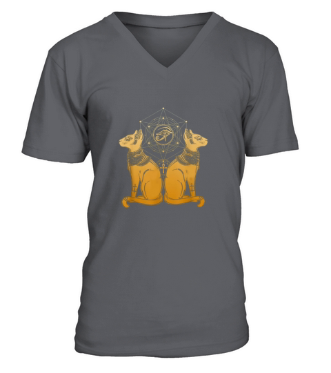 egyptian cat goddess bastet sphinx eye of ra t shirt pf8 V-Neck T-shirt