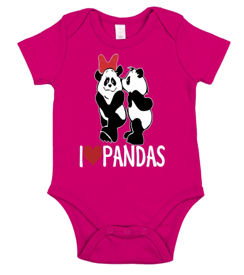 Love panda bear valentine day Short Sleeve Baby One-Piece
