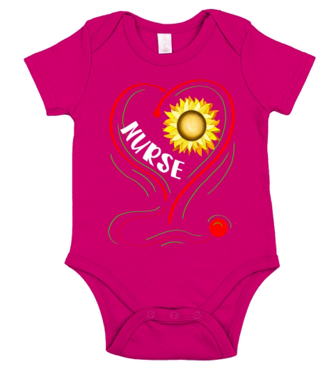 Sunflower Love Nurse Short Sleeve Baby One-Piece