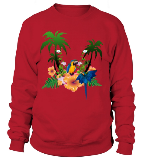 Tropical design with palm trees and parrot Women's Sweatshirt