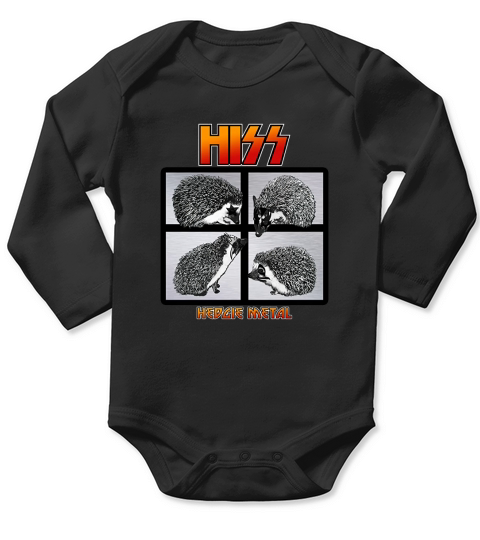 Hiss Hedgie Metal A Hedgehog Hard Rock Band Long Sleeve Baby One-Piece