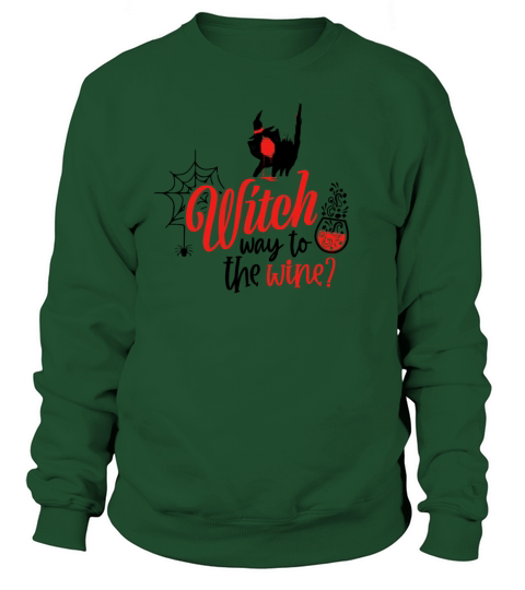 Witch Way To The Wine Witchy black cat Women's Sweatshirt