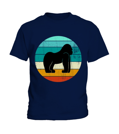 Vintage Gorilla Sunset Retro Sun Colorful Colors Kids T-Shirt