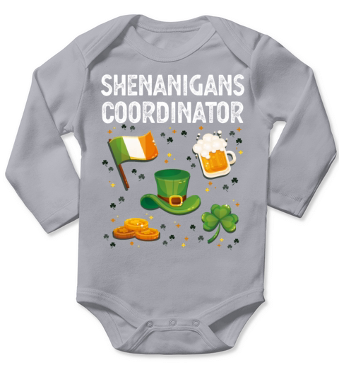 Shenanigans Coordinator Irish St Patricks Da Long Sleeve Baby One-Piece