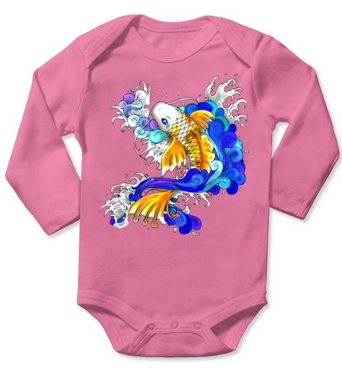 koi fish Long Sleeve Baby One-Piece