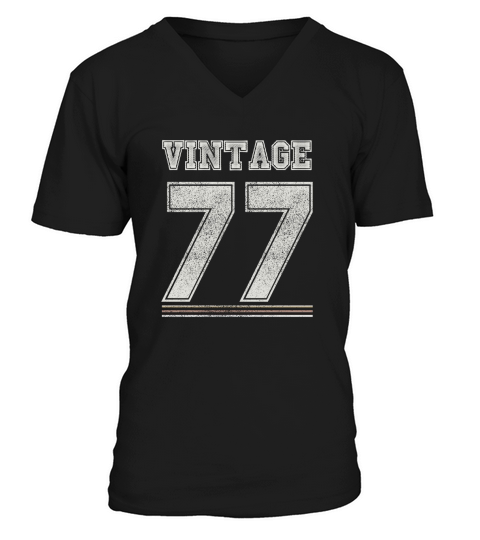 Vintage 77 - 41 Years Old 41st Birthday Gift T-shirt V-Neck T-shirt