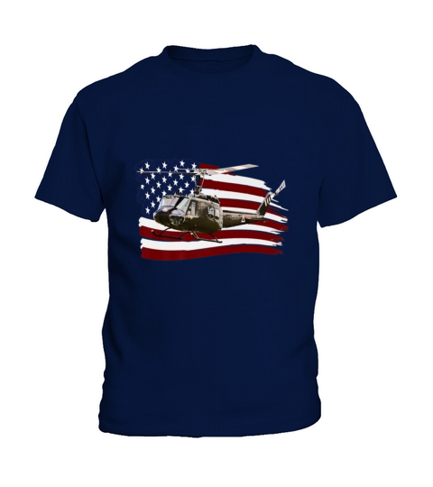 Huey Helicopter US Flag Kids T-Shirt