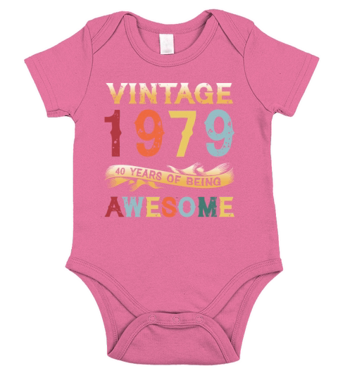 Vintage 1979 - 40 Years of Being Awesome Birthday Short Sleeve Baby One-Piece