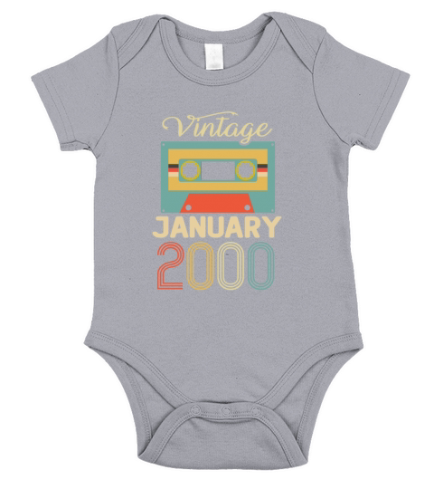 Vintage January 2000 20th Birthday 20 Year Gift Short Sleeve Baby One-Piece
