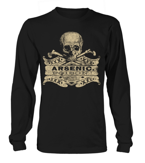 Vintage Arsenic Skull Poison Label Halloween Tee Women's Long Sleeve