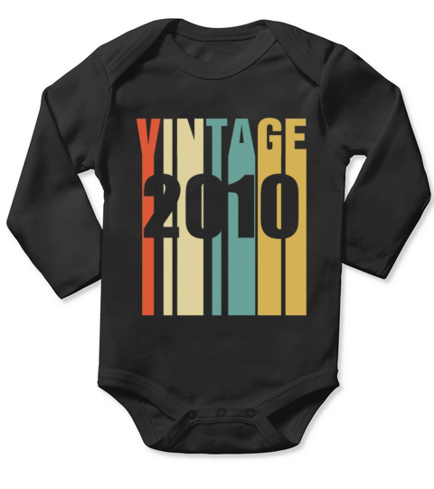 Vintage 2010 Retro Long Sleeve Baby One-Piece