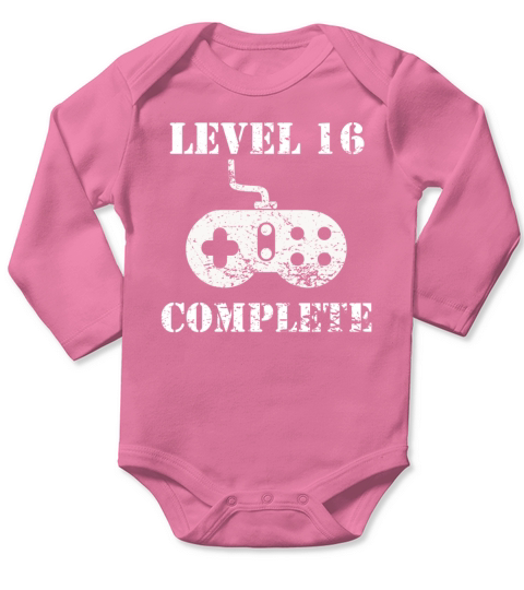Level 16 Complete 16th Birthday Long Sleeve Baby One-Piece