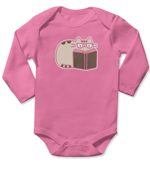 Pusheen The Cat Reading Juniors Long Sleeve Baby One-Piece